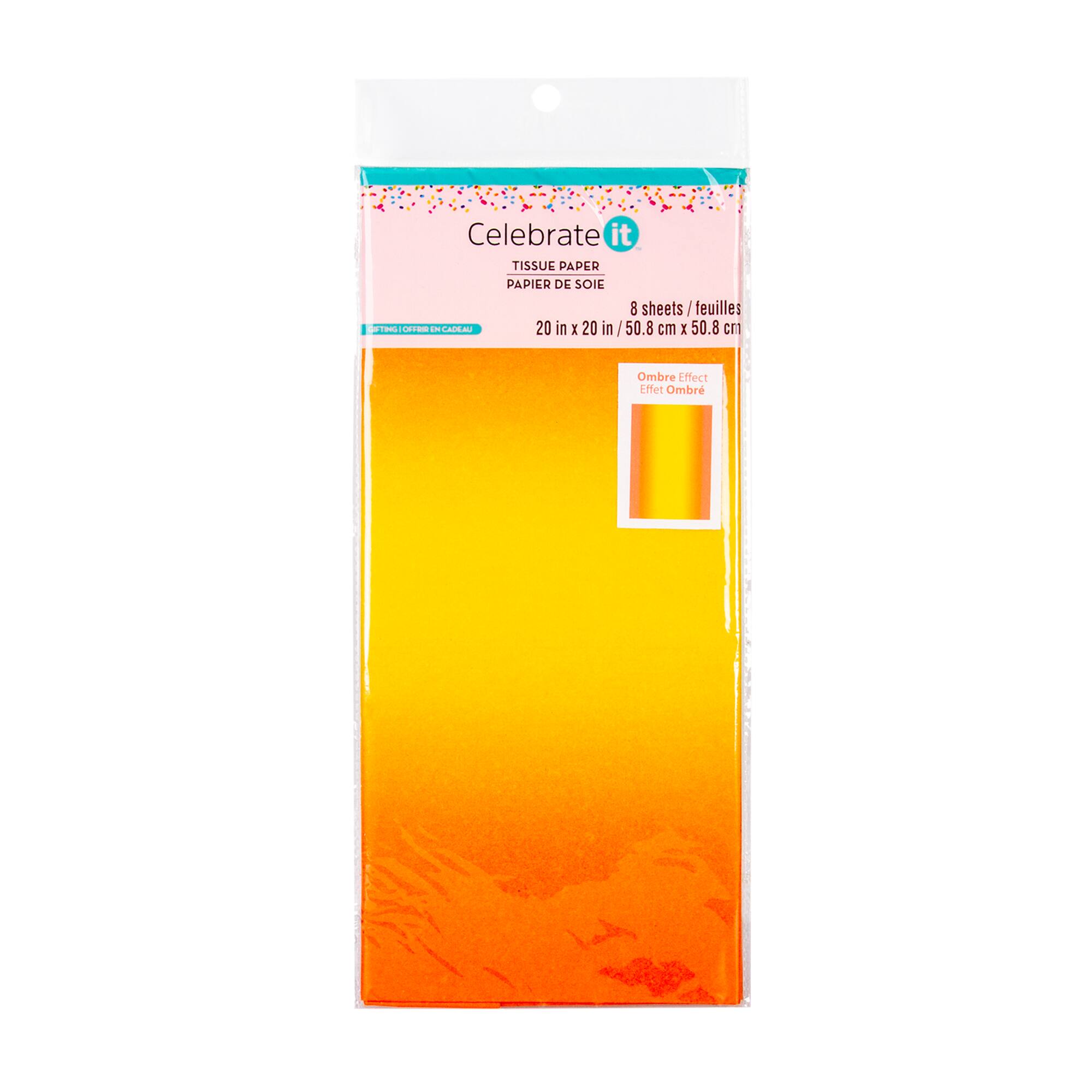 24 Packs: 8 ct. (192 total) Ombre Tissue Paper Sheets by Celebrate It